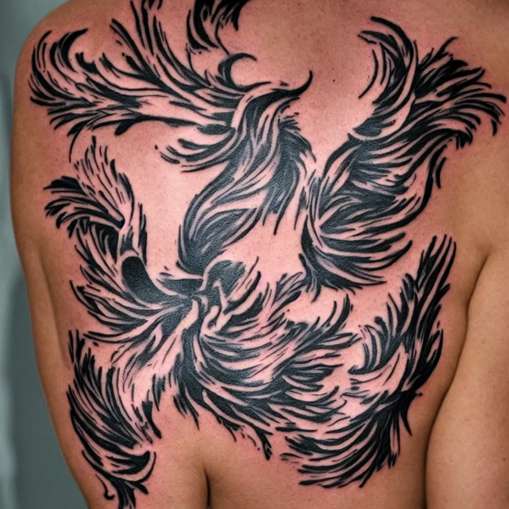 Prompt: phoenix tattoo, minimalistic