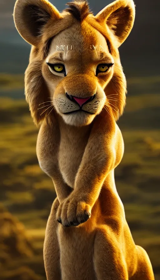 Image similar to amazing cosplay of nala from lion king, symmetrical, cinematic, elegant, luxury, real photography, 4 k, ultra hd, cosplay journal cover