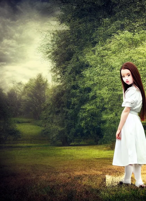 Prompt: portrait of girl dressed in white clothes countryside country style country house fantasy character portrait dynamic pose