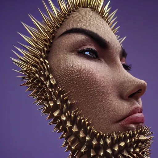 Image similar to queen of spikes, 4 k, intricate, jaw dropping, gorgeous, surreal, octane render