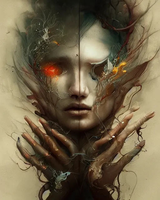 Image similar to conjuring an image from noise, by peter mohrbacher, brooke shaden, and greg rutkowski, intricate, artgerm