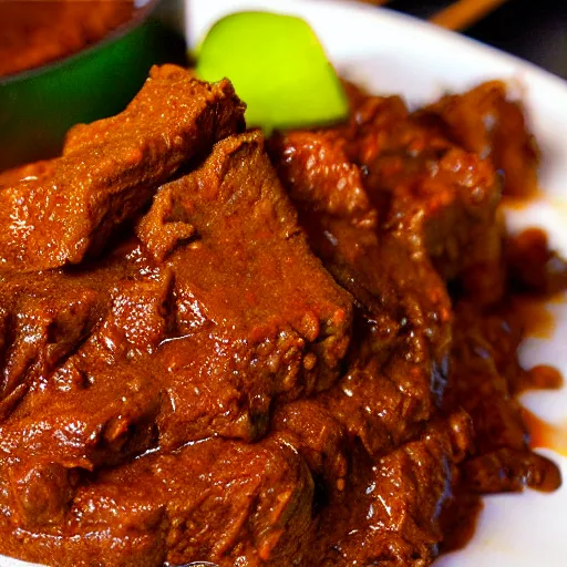 Image similar to rendang babi, photograph food