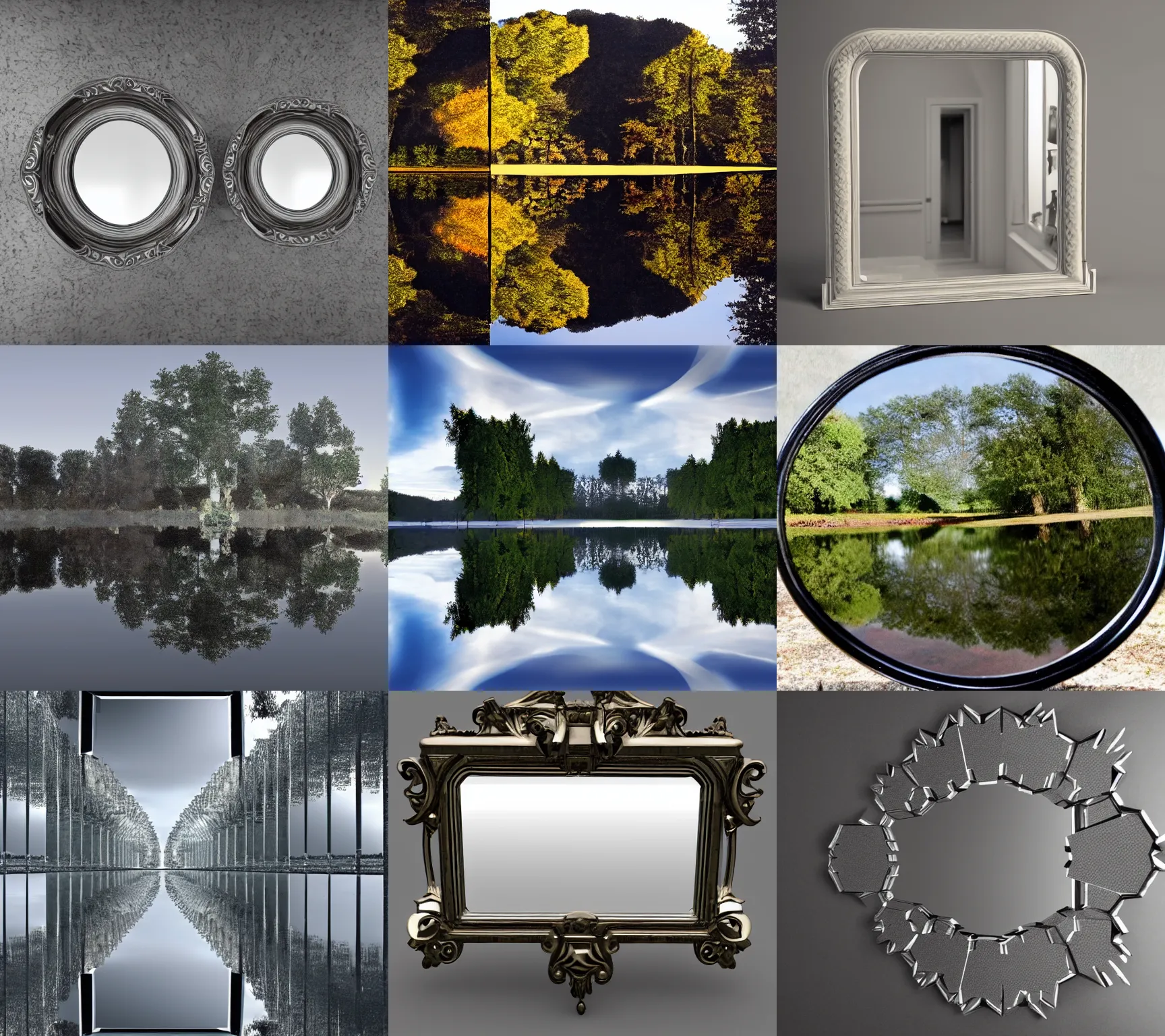 Prompt: mirror world, symmetrical, 8k, hyper realistic, beautiful,