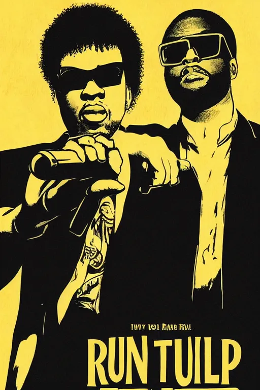 Image similar to run the jewels pulp fiction poster