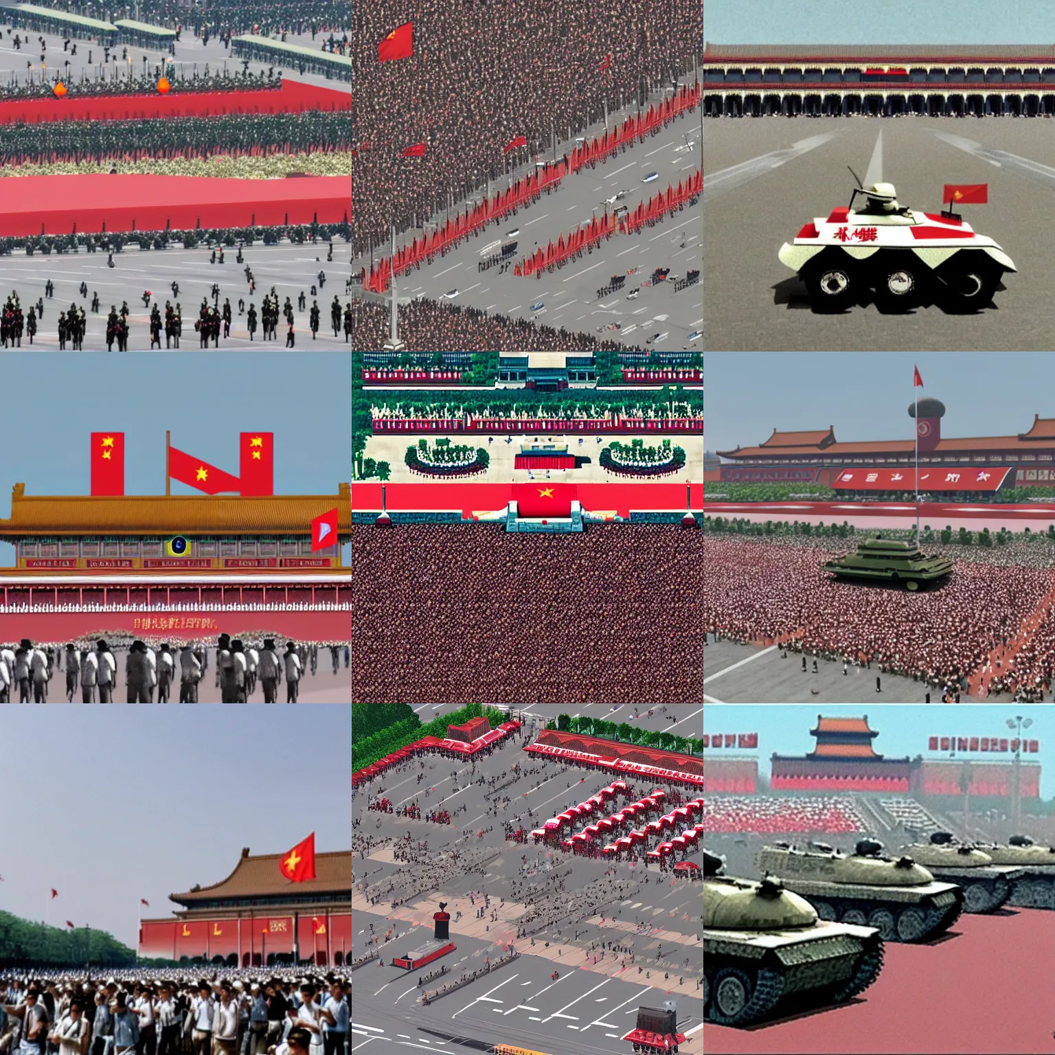 Prompt: tiananmen square on playstation 2