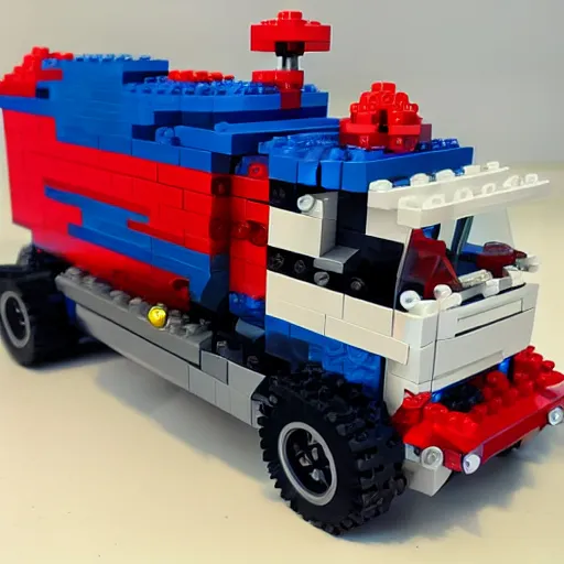 Prompt: Spider-man truck Lego set