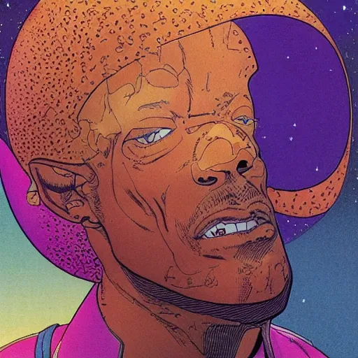 Image similar to marlon wayans retro minimalist portrait moebius starwatcher comic by jean giraud, 8 k