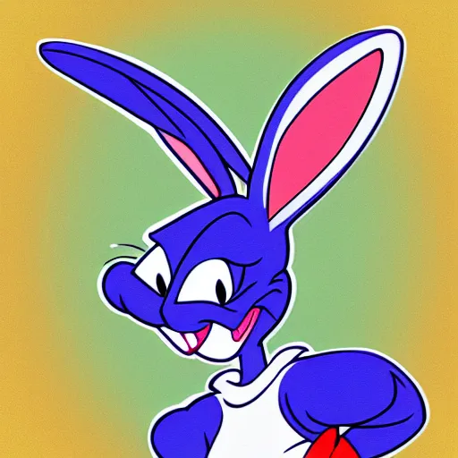 Image similar to bugs bunny, corporate memphis art style