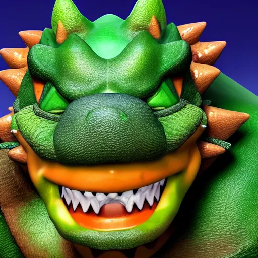 Image similar to realistic bowser, 8 k, hd, highly detailed, monstrous