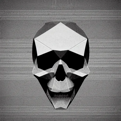 Prompt: a geometrical photo of a skull