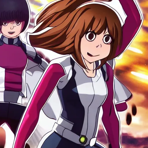 Prompt: Ochako Uraraka in Avengers (2012)