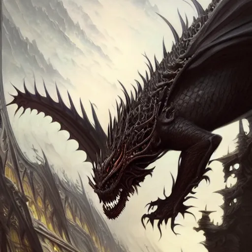 Image similar to low angle shot of a Dragon by chen rong, intricate, elegant, highly detailed, centered, digital painting, artstation, concept art, smooth, sharp focus, illustration, artgerm, Tomasz Alen Kopera, Peter Mohrbacher donato giancola, Joseph Christian Leyendecker, WLOP, Boris Vallejo, Bernat Martorell style,