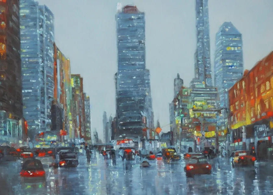 Prompt: cityscape, oil painting