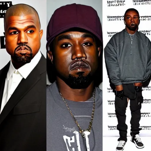 Image similar to kanye west and walter white and kendrick lamar and denzel curry all posing