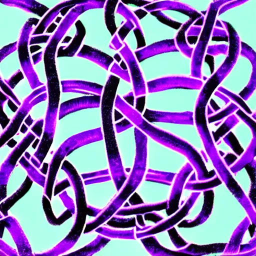 Image similar to purple tentacles forming into a celtic knot