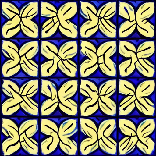 Image similar to stylized tile floor texture, cartoon style, hand painted