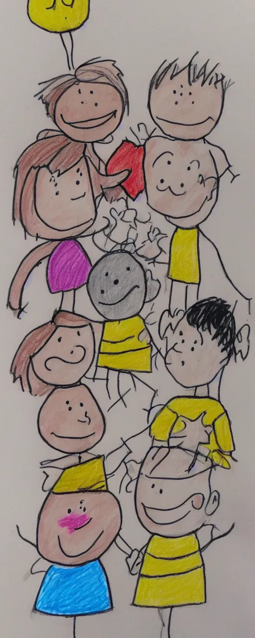 Image similar to a child's simple drawing of good friends