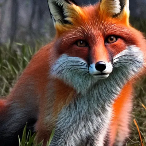 Prompt: denis (female) fox if he listened to the shadow