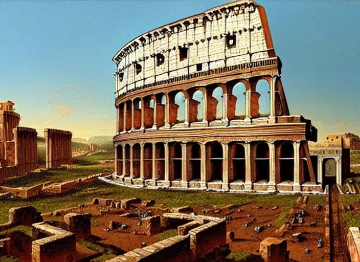 Prompt: ancient rome, matte painting, peter elson