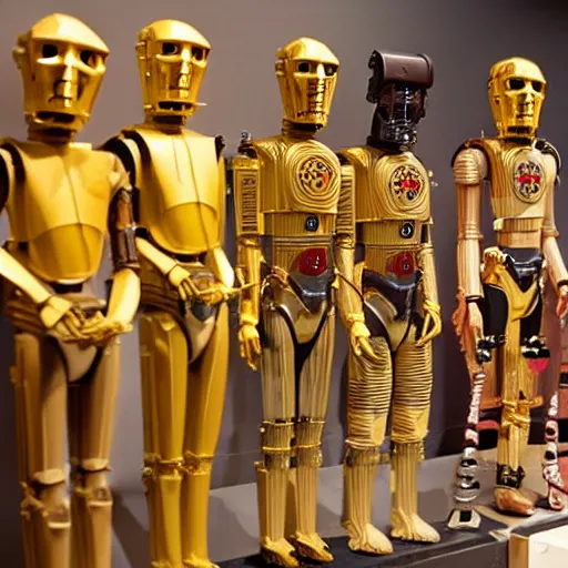 Image similar to wes anderson puppets of c - 3 p 0 with skin