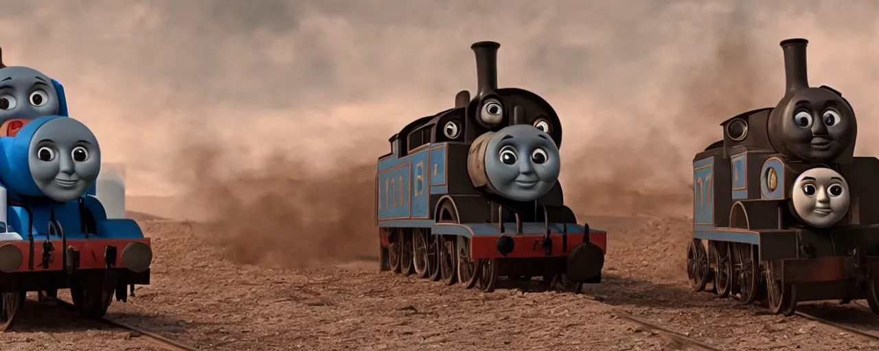 Image similar to Thomas the Tank Engine in MAD MAX: FURY ROAD