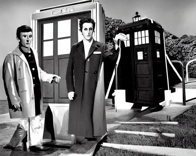 Image similar to Still from a 1960s episode of Doctor Who