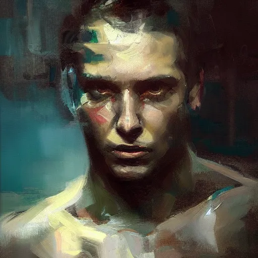 Image similar to face protrait of aqua man,, jeremy mann painting