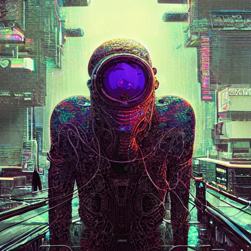 Image similar to portrait of a squid monster. intricate abstract. cyberpunk, vhs glitch. intricate artwork. by Tooth Wu, wlop, beeple, dan mumford. octane render, trending on artstation, greg rutkowski very coherent symmetrical artwork. cinematic, hyper realism, high detail, octane render, 8k