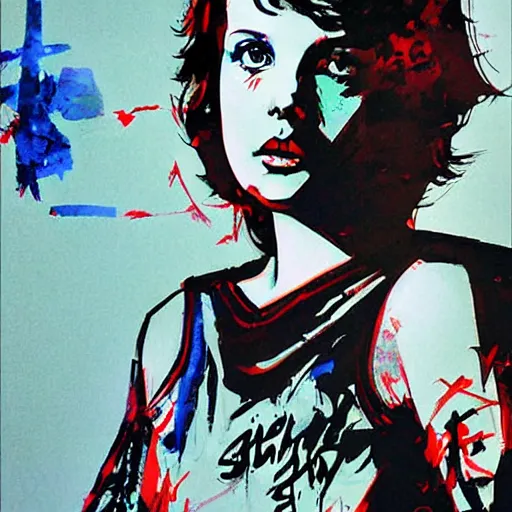 Image similar to Millie Bobby Brown by Yoji Shinkawa