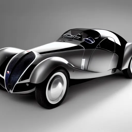 Image similar to a 2 0 2 5 bugatti type 5 7 sc atlantic concept, studio lighting