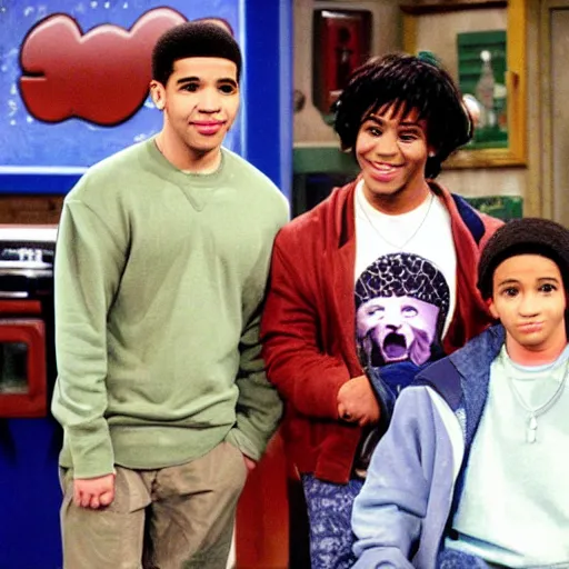 Image similar to drake as a guest star in an episode of that's so raven ( 2 0 0 3 )