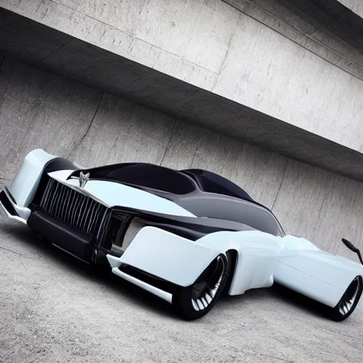 Image similar to khyzyl saleem car :: Rolls-Royce 103EX : medium size: 7, u, x, y, o medium size form panels: motherboard medium size forms : zaha hadid architecture big size forms: brutalist medium size forms: sci-fi futuristic setting: Ash Thorp car: ultra realistic phtotography, keyshot render, octane render, unreal engine 5 render , high oiled liquid glossy specularity reflections, ultra detailed, 4k, 8k, 16k: blade runner 2049 color colors : : Cyberpunk 2077, ghost in the shell, thor 2 marvel film, cinematic, high contrast: tilt shift: sharp focus