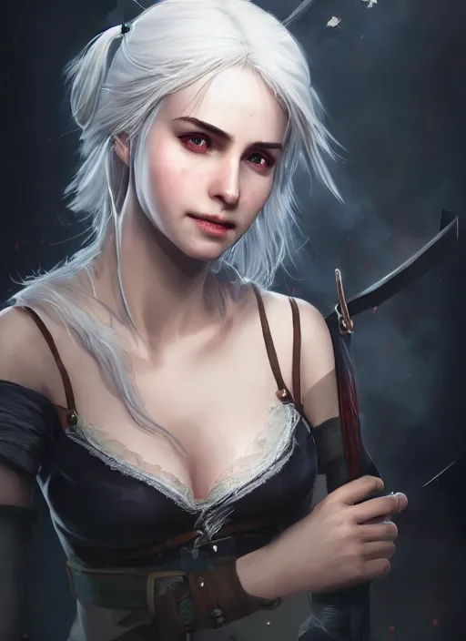 Image similar to portrait of ciri from the witcher storm blessed | | cute - fine - face, pretty face, realistic shaded perfect face, fine details by stanley artgerm lau, wlop, rossdraws, james jean, anime style, andrei riabovitchev, marc simonetti, and sakimichan, tranding on artstation