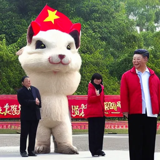 Image similar to xi jinping riding a giant rat