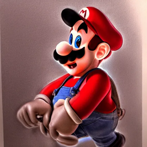 Image similar to courtroom sketch of mario, photorealistic, 8 k