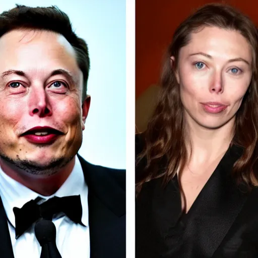 Image similar to elon musk with face of scarlet johanson