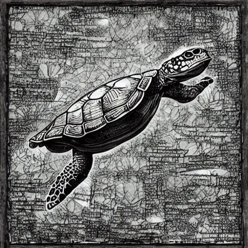 Prompt: anthropomorphic turtle hero by ed fairburn