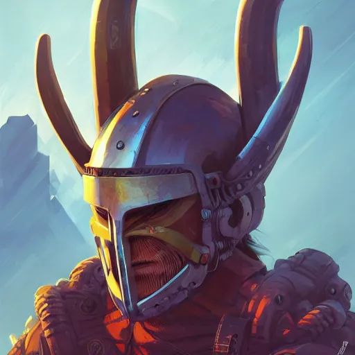 Image similar to cyberpunk viking helmet mask warrior goddess robot ninja fantasy, art gta 5 cover, official fanart behance hd artstation by jesper ejsing, by rhads, makoto shinkai and lois van baarle, ilya kuvshinov, ossdraws