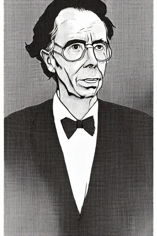 Prompt: portrait of bertrand russell, by adrian tomine