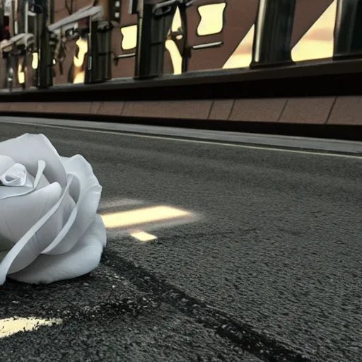 Image similar to white rose from mr robot, in the style of hideki anno, inspired by evangelion, photorealistic, epic, super technical, cinematic still