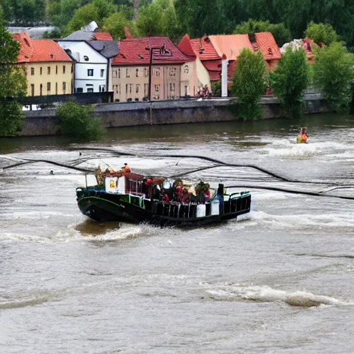 Image similar to odra river running with blood and animal organs, high quality, informative press report photo 1 / 8 f