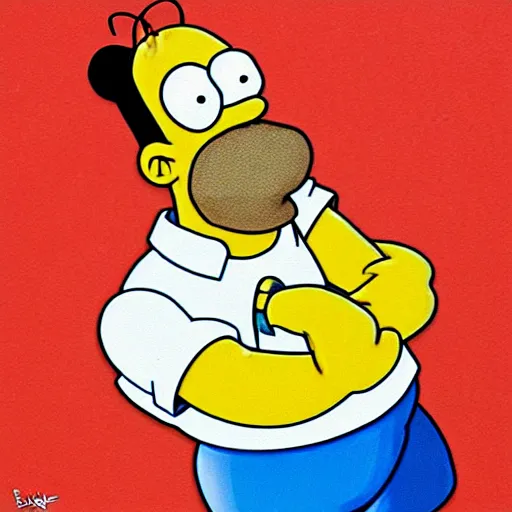 Prompt: homer simpson as micky mouse