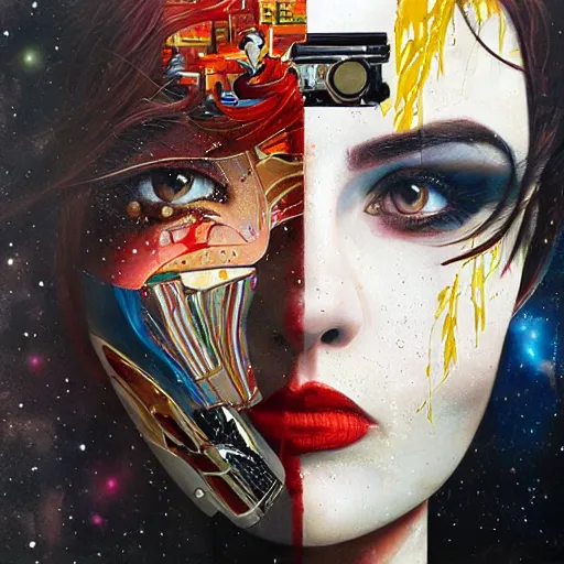 Prompt: phantom grip, the edge of the universe (on film), by Sandra Chevrier and Karol Bak