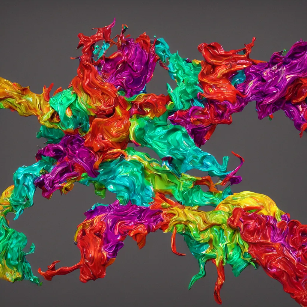 Image similar to painful pleasures by lynda benglis, octane render, colorful, 4 k, 8 k