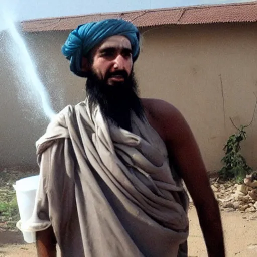 Prompt: Taliban doing Ice Bucket Challenge
