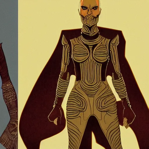 Image similar to character designs for the unreleased dune movie by alejandro jodorowsky