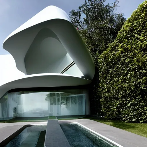 Image similar to house designed by zaha hadid