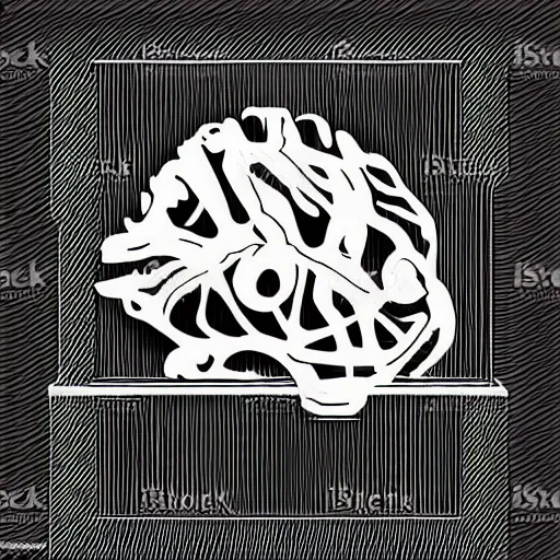 Prompt: vector art of mechanical brain, high resolution