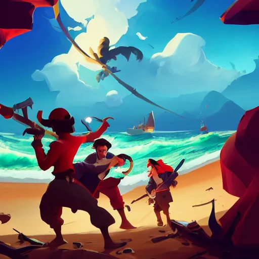 Image similar to painting treasure on sea of thieves game smooth median photoshop filter cutout vector, behance hd by jesper ejsing, by rhads, makoto shinkai and lois van baarle, ilya kuvshinov, rossdraws global illumination