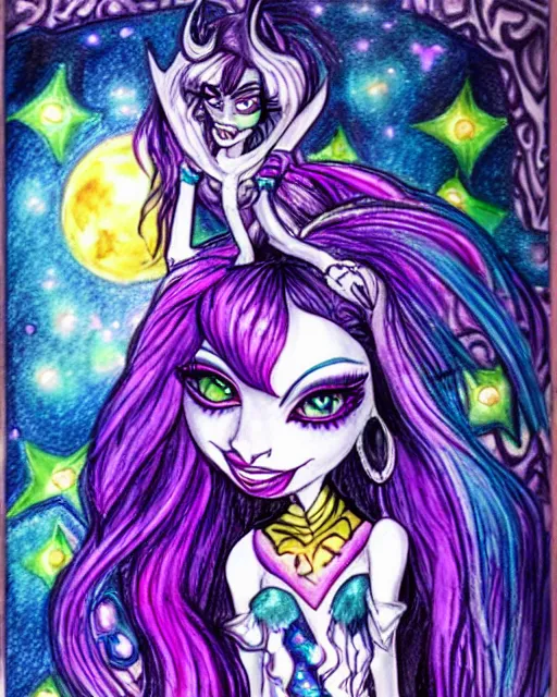 Image similar to josephine wall water colored pencils monster high universe clawdeen wolf fullmoon